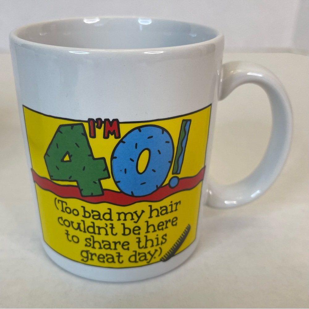 Mug 40th Birthday Baldness Quip Hallmark Shoebox Greetings With Box